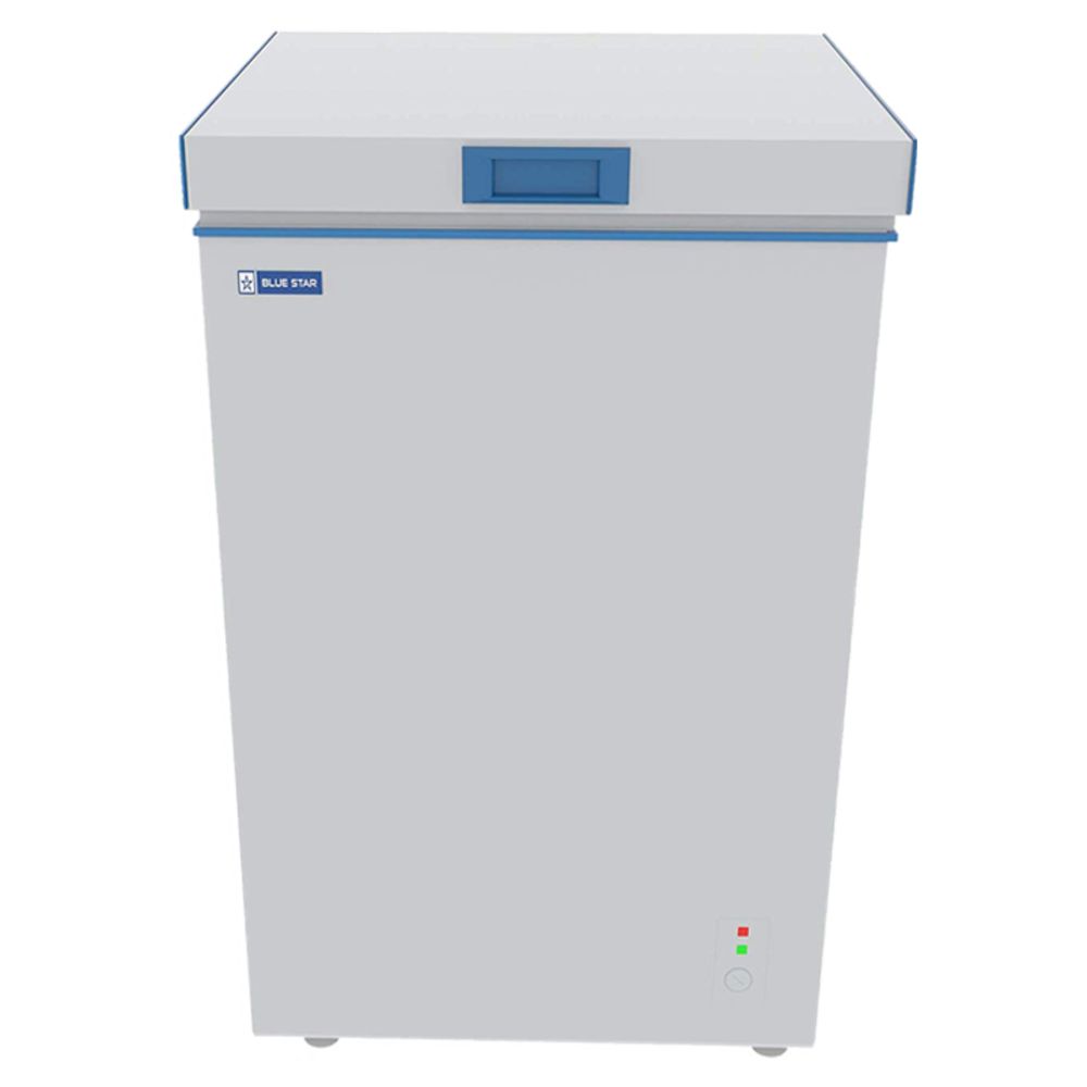 Blue Star 95 Litres Single Door Deep Freezer High Density PUF Insulation CHFSD100DHSW White
